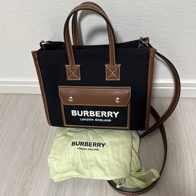 BURBERRY Handbag Italian Mini Freya Tote 2 Way Shoulder Black
