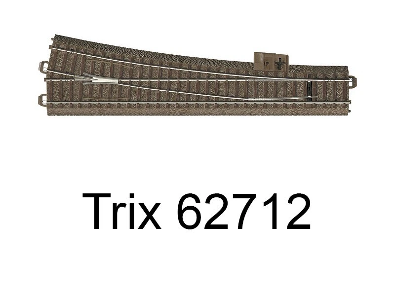 TRIX Aiguillage long à droite 236.1mm R9 - 12.1 degrés Voie C - HO - Trix 62712 - Photo 1/1