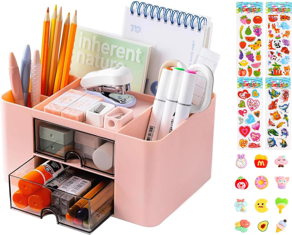 Schreibtisch-Organizer Mit Schublade, Stifte Desk Organizer Schreibtisch ZubehöR-image