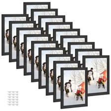 5x7 Picture Frame Bulk Black, Set of 18 MDF Wood Grain Frame for Display 5 by...