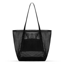 Mesh Beach Bag, Large Beach Bags for Women - Woven Straw Beach Tote Bag Water...