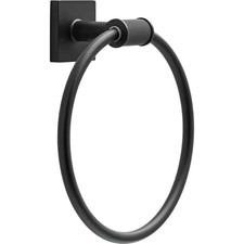 Averland Wall Mount round Closed Towel Ring Bath Hardware Accessory in Matte Bla
