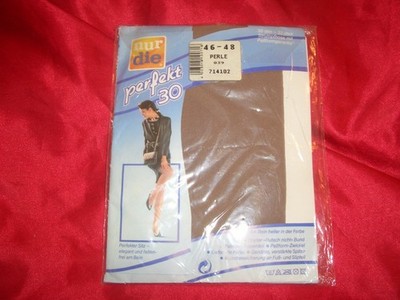 VINTAGE RETRO nur die Perfekt Nylons Feinstrumpfhose Gr. 46-48 PERLE OVP