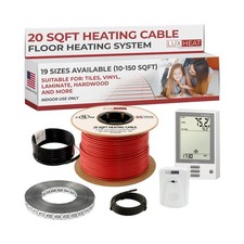 LuxHeat 20sqft Floor Heating Cable Kit - 120v Under Floor Heating System - He...