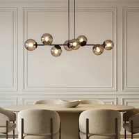 Lindby Pendelleuchte 'Isamer' (Modern) In Schwarz Aus Metall (8 Flammig, E14) -