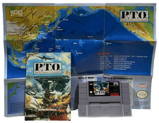PTO: Pacific Theater of Operations Super Nintendo SNES w Game, Map, Manual&Cover