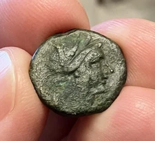 MESSENIA. Messene. AE18, 4.0g. c. 180 BC. Demeter / Grapes. VERY RARE!