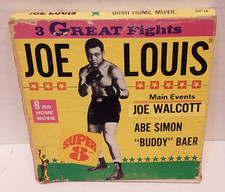JOE LOUiS 3 GREAT FiGHTS SP74 SUPER 8 HOME MOViE 5" FiLM REEL COLUMBiA PiCTURES