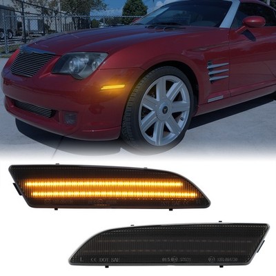 LED 2x Front Bumper Side Marker Light Reflector For 2004-2008 Chrysler Crossfire