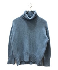 GALERIE VIE Fine wool high neck pullover M blue Ext  