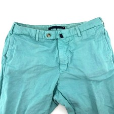 INCOTEX Chinolino Mens 34x32 Teal Blue Standard Fit Slowear Dress Pants Trousers