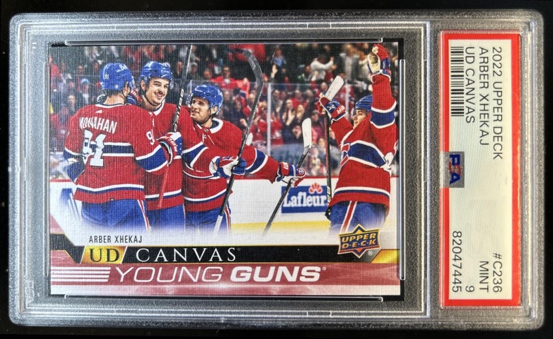 2022-23 Upper Deck Arber Xhekaj UD Canvas Young Guns RC #C236 Canadiens PSA 9