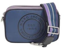 NWT Marc Jacobs Flash Leather Camera Bag Azure Blue/Purple Crossbody + Dust Bag