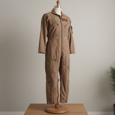 Carter Industries CWU-27/P Tan Nomex Flight Suit Coveralls Military Size 46