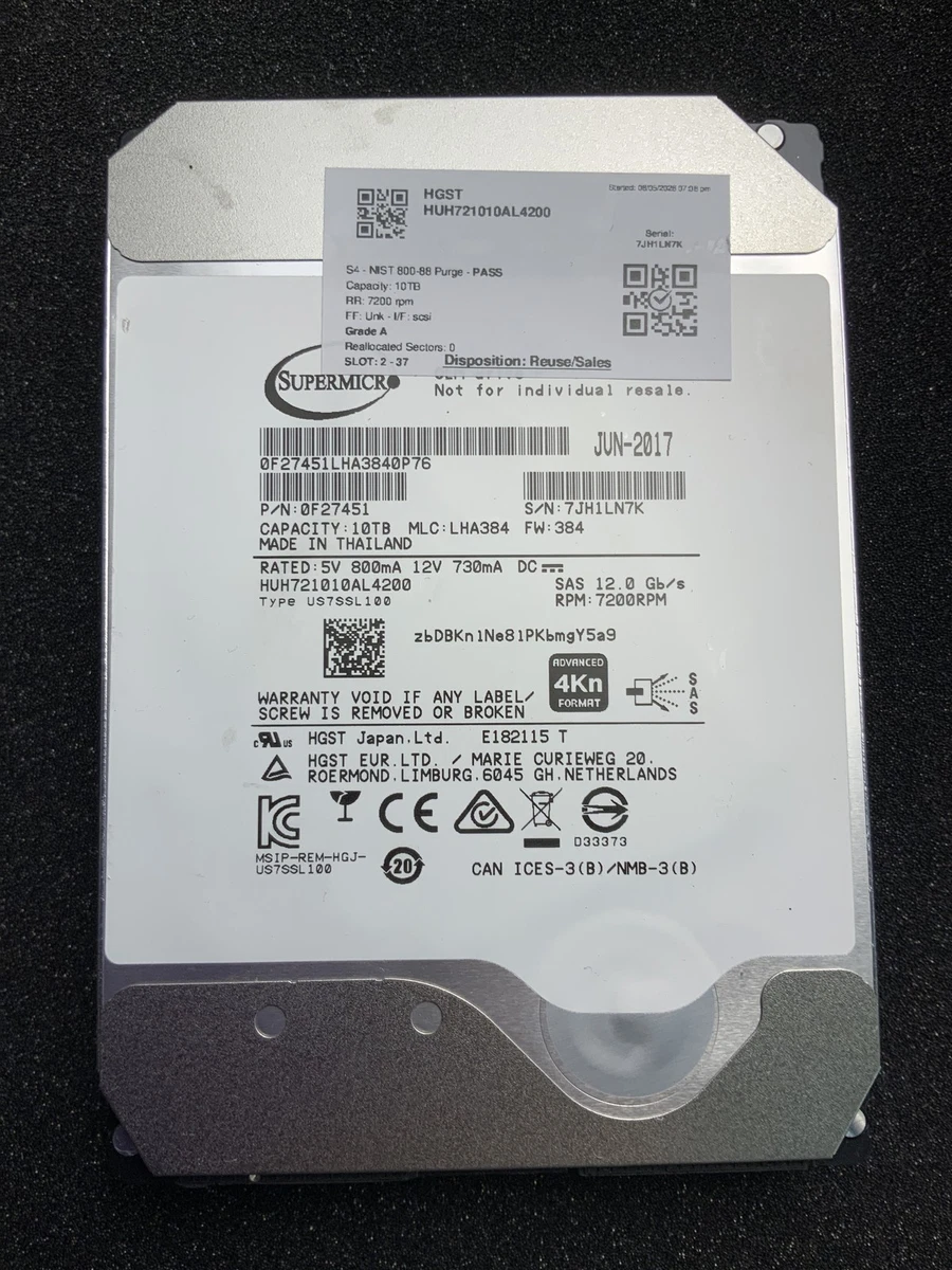 HGST Internal Hard Disk Drives 10 TB Storage Capacity for sale | eBay