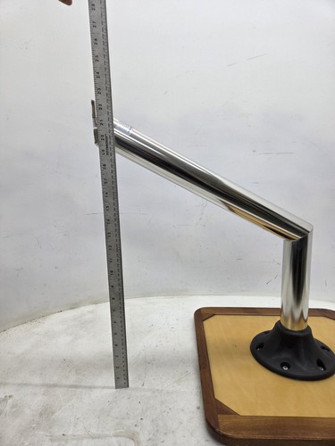 Marine Boat Wood Table Top 18" x 17" & Garelick Side Mount Stainless Steel Leg - Picture 10 of 16