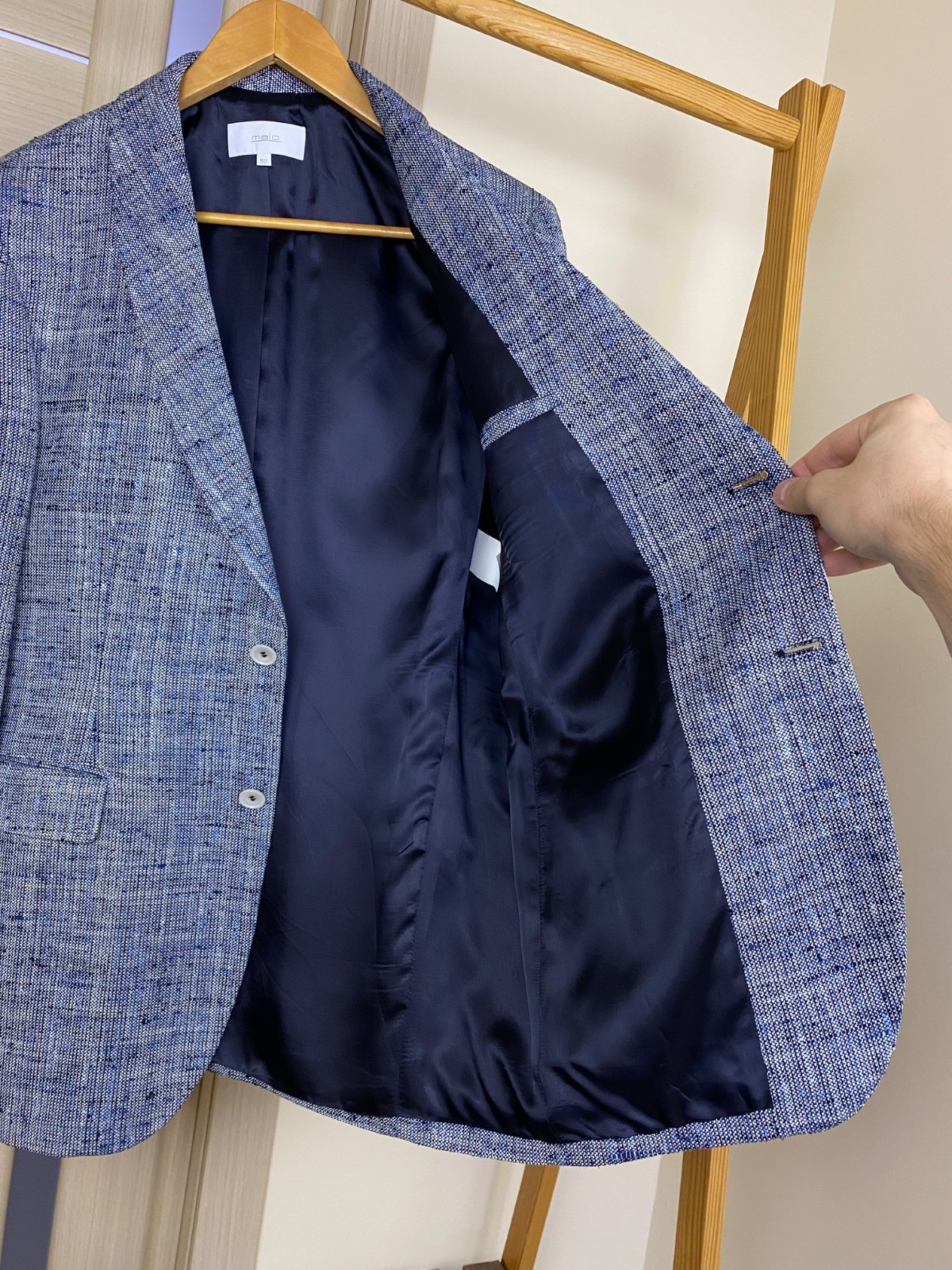 Rare Malo mens Silk and linen blazer jacket size 50 image 7