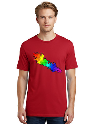 Rainbow-Map Mens Graphic Tee, 100% Cotton, Casual Summer Wear