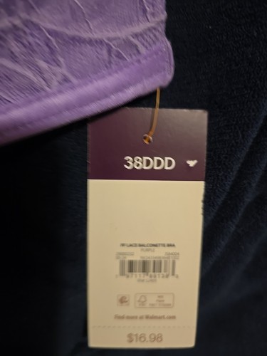 Reggiseno donna viola joyspun con ferretto balconcino taglia 38DDD - Foto 2 di 3