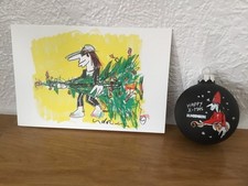 Christbaumkugel Udo Lindenberg mit Weihnachtskarte
