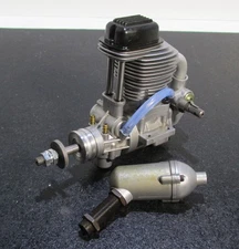 YS FZ-53 4-cycle glow engine with muffler, maintained, for R/C airplane f/s