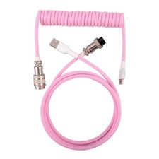 Coiled USB C Keyboard Cable for Gaming Keyboard, Double-Sleeved 1.2 meters