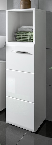 Badschrank Badezimmer Kommode Weiß Hochglanz 30 X 110 Cm Bad Unterschrank Cover-image