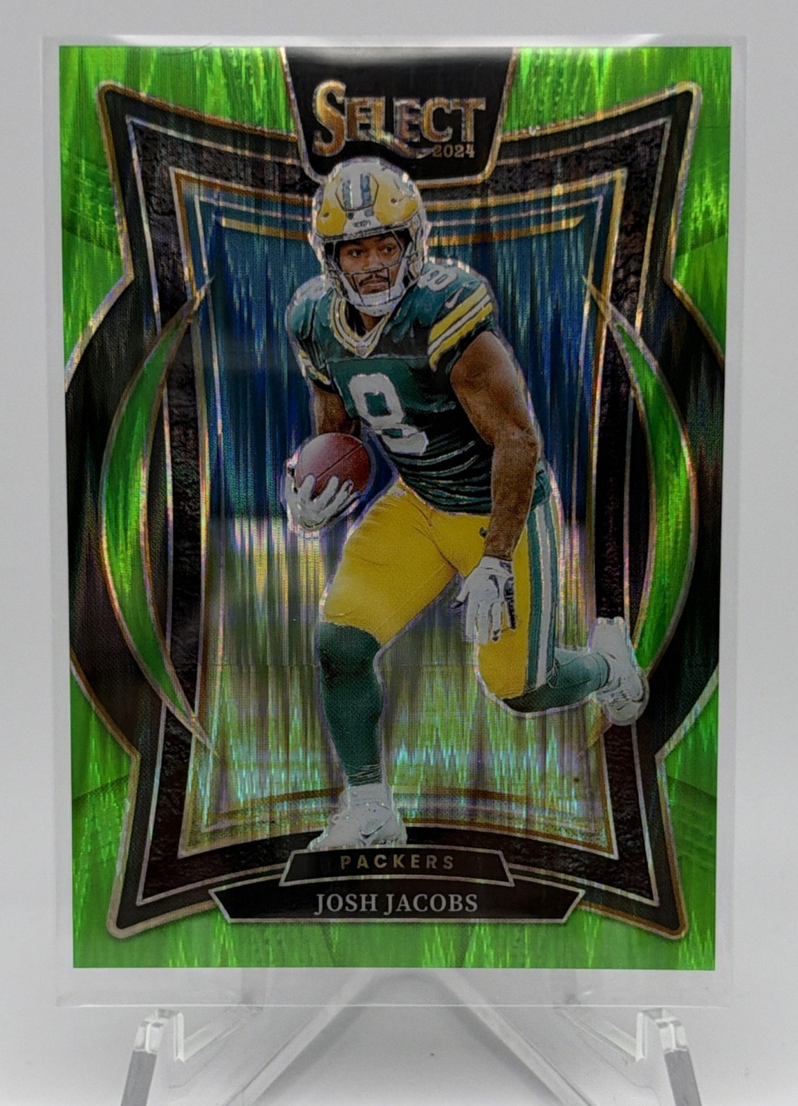 2024 Panini Select - Concourse Josh Jacobs #73 Neon Green Shock Prizm /599