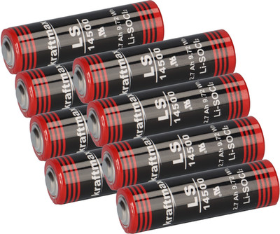 8x Kraftmax Lithium 3,6V Batterie LS14500 ER14505 AA - Zelle 14500 Mignon