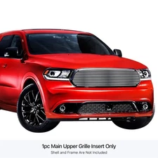 For Dodge Durango 18 APG Black 8x6 mm Horizontal Billet Main & Bumper Grille Set