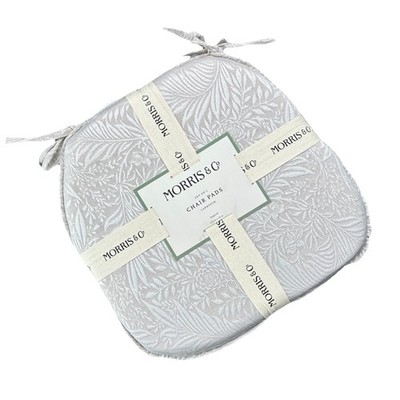 New Morris & Co Plush Larkspur 2 Pack Chair Pads Taupe Greige