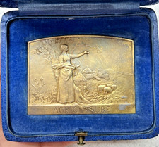 SOLID SILVER 61g FRENCH AGRICULTURE GRANDHOMME EURE SOCIETY 1913 MEDAL MEDALLION
