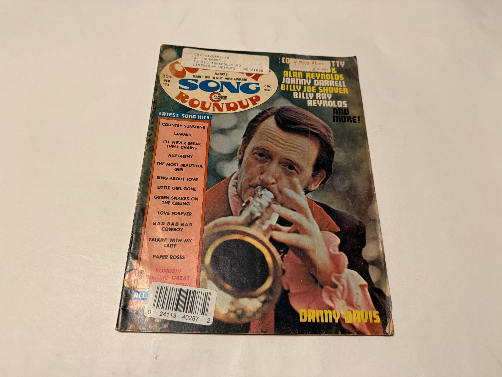 VTG Country Song Roundup Magazine February 1974 Danny Davis & Conway Twitty