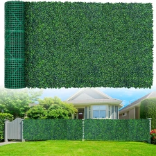 Artificial Boxwood Roll Panels,48"X 120"(40 Sq.Ft) Uv-Anti Faux Ivy Leaves Priva