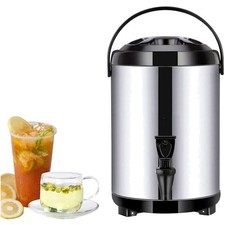 Dispenser acqua inox 6L, caldo e freddo, termostato, 12h, nero