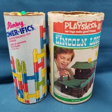 Vtg Lot Building Toy Sets 1977 Lincoln Logs  Slinky Tower-ifics USA In Tubes