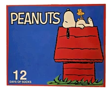 Peanuts 12 Days of Socks 8 Low Cut +4 Crew Men's Size 8-12 Charlie Brown Novelty