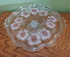 Studio Nova Pansy Bouquet 14.5" Crystal Cake Stand