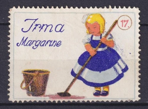u5049/ Denmark Poster Stamp Label # IRMA Girl Washing Floor
