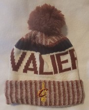Pre-Owned New Era Cleveland Cavaliers NBA Pom Knit Beanie Hat Cap YOUTH