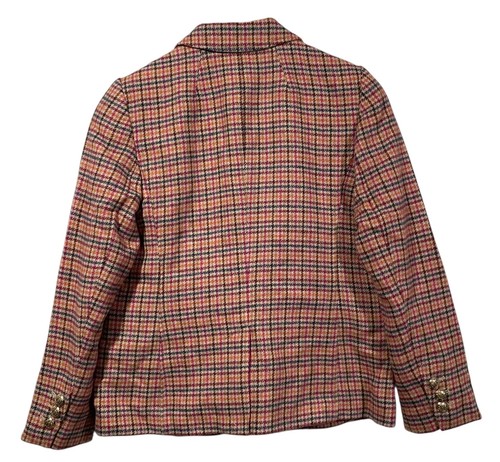 Talbots Shetland Wool Blazer Apple Plaid Multicolor Gold Buttons Sz 4 Petite NWT - Picture 6 of 9
