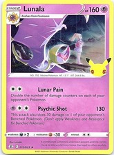 Lunala Holo Celebrations 015/025 Rare Pokemon Near Mint Pokemon Card
