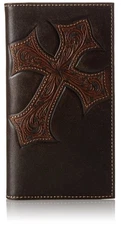 Nocona Belt Co. Men's Nocona Diagnol Cross Embose Rodeo, Brown, Size