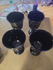 Set of 4 VTG Noritake Perspective Ebony Black Water Goblets Glasses 6.5" JJ#113 — photo 2