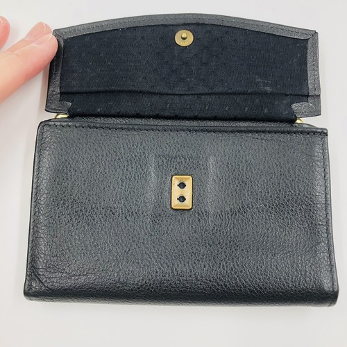 Vintage Geoffrey Amman Top Grain Leather Women's Black Wallet Coin Purse Canada - Picture 2 of 12