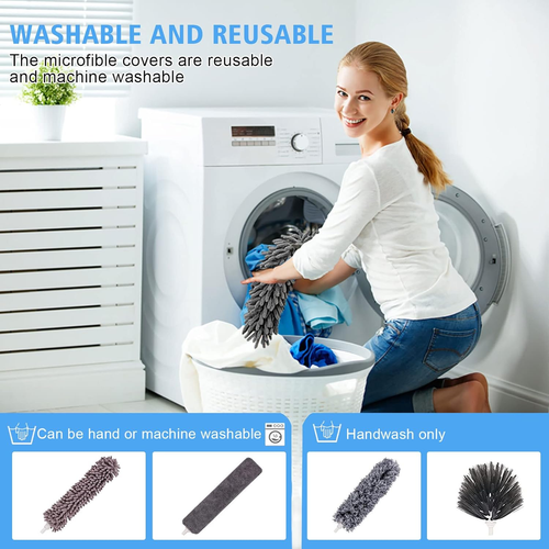 Microfiber Feather Duster 5-In-1 Kit, Dusters for Cleaning, Duster with Exten... - Picture 11 of 12