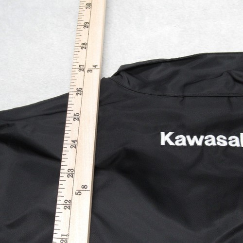 Kawasaki Moto Jacket Womens Large Black Zip Lightweight Lined Full Zip Nylon NWD - Picture 13 of 16
