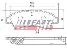 FAST Bremsbelagsatz, Scheibenbremse Vorderachse u.a. für CITROËN, DS, PEUGEOT