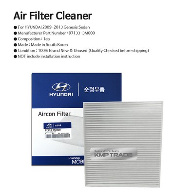 OEM Genuine Parts Cabin Air Filter 97133-3M000 for HYUNDAI 2009-13 Genesis Sedan