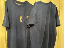 Set of 2  NWT Carhartt Mens T-shirt WorkWear K87-M Pocket Heavyweight Large